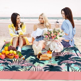 Picnic Mat Waterproof and Sand Proof, Rugs Flamingos, Picnic Blanket Large Foldable, Beach Mat Blankets, Tent Carpet Washable Portable Lightweight Garden Wet Grass Outdoor Camping Travel (280×300cm)