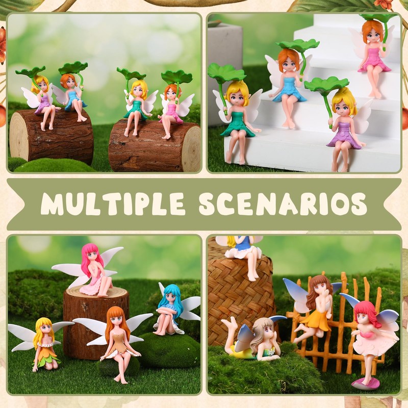 GGSTDDUP 14Pcs Mini Fairy Garden Figurines Outdoor Set