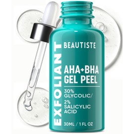 Beautiste 30 DAY MIRACLE AHA 30% + BHA 2% Peeling Solution - Clinical Strength Liquid Exfoliant for Dark Spots, Blackheads & Clogged Pores - Resurfacing Salicylic Acid Serum & Chemical Peel for Face