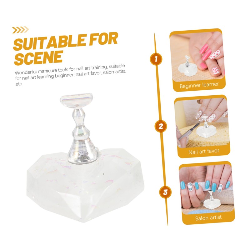 FOMIYES Essential Nail Tools Acrylic Nails Practice Stand Love Base