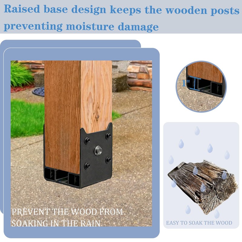 PUXILEM 2PC 4x4 Post Anchor Heavy Duty Post Base for