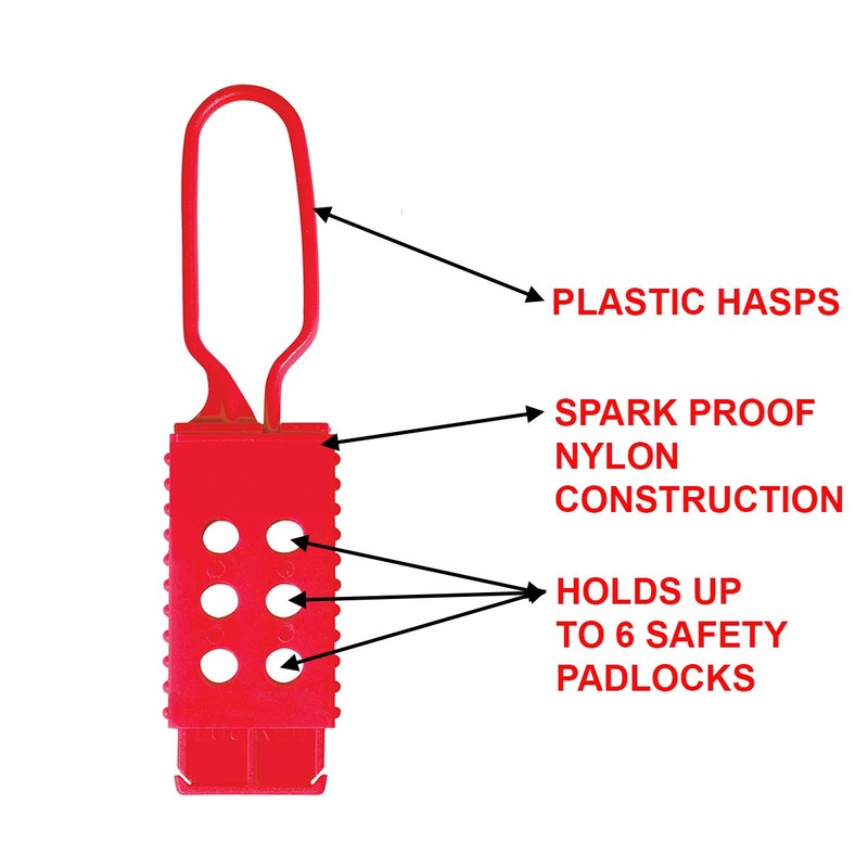 Master Lock 428 Lockout Hasp for 6 Safety Padlocks for
