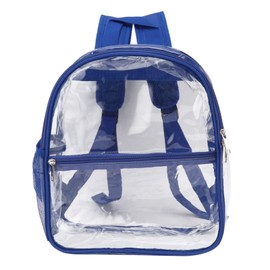 PVC Transparent Backpack Portable PVC Zipper Design High Capacity Clear Backpack for School Blue