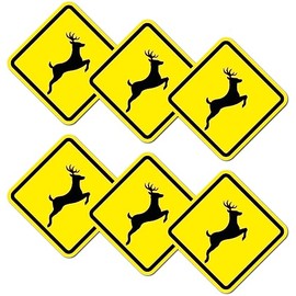 Pack of 6 Warning Stickers 5 x 5 cm Wild Change UV Protection Laminated Waterproof Digital Print Warning