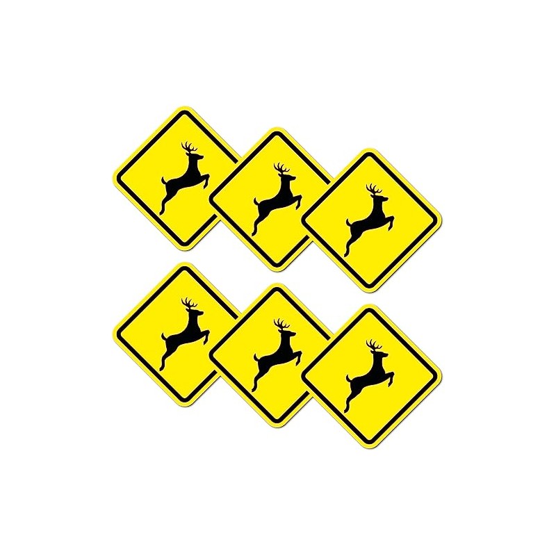 Pack of 6 Warning Stickers 5 x 5 cm Wild