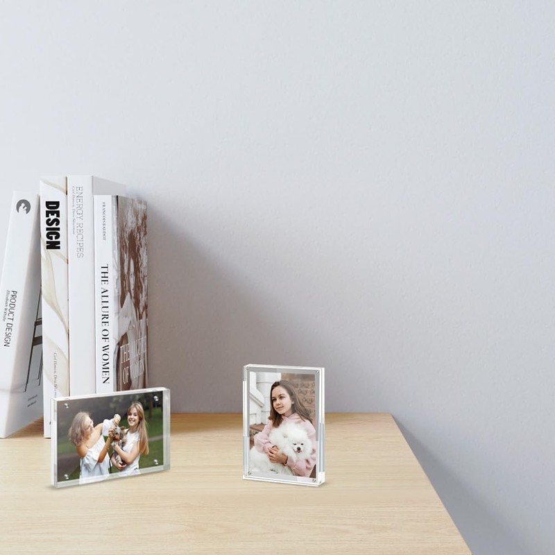 Adboros 2.5’‘x3.5’‘ Acrylic Picture Frames, 16 Pack Small Acrylic Magnetic