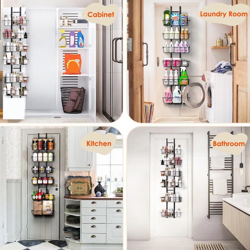 LUXEAR Over the Door Pantry Organizer, 6-Tier Adjustable Over the