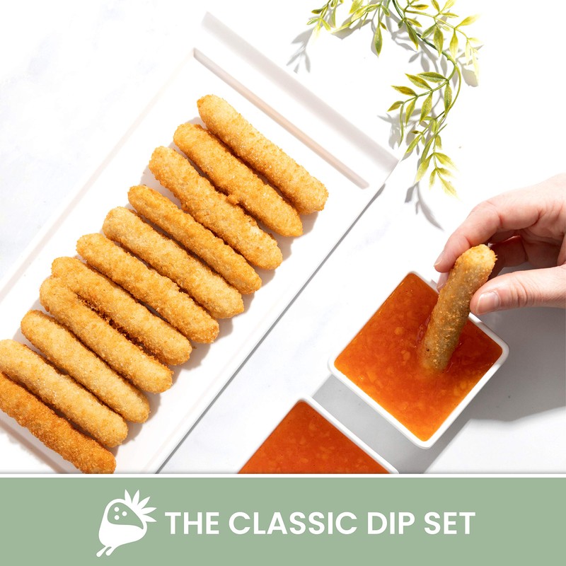 4 Plates + 2 Sauce Dishes - Rectangular Dinner Plate