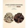 2 Pack Oversized Satin Scrunchies for Women, Jumbo Leopard Print