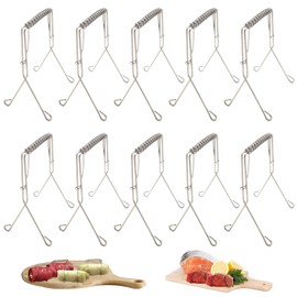 Pack of 10 Roul-ade Clips Stainless Steel Rust-Proof Clips Reusable Meat Cabbage Roll Clips for Quick and Easy Production
