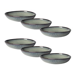 Like. by Villeroy & Boch Lave Gris 6 x Small Flat Bowls, 22 cm, Stoneware, Beige