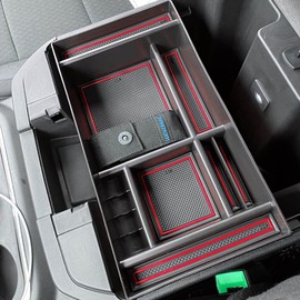 EDBETOS Center Console Organizer Compatible with Chevy Silverado 1500/GMC Sierra 1500 2019-2022 Accessories Silverado/Sierra 2500/3500HD 2020-23 Armrest Tray Full Console w/Bucket Seats ONLY Red