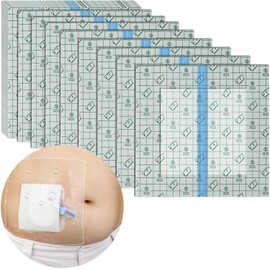 Abdominal Dialysis Waterproof Film, Nutrition Tube Cover, PD Catheter Cover, Bag Drainage Abdominal Fixed Nurse Supplies, Unisex, 7.9 x 7.9 inches (20 x 20 cm) Size with Pads, 15 Sheets