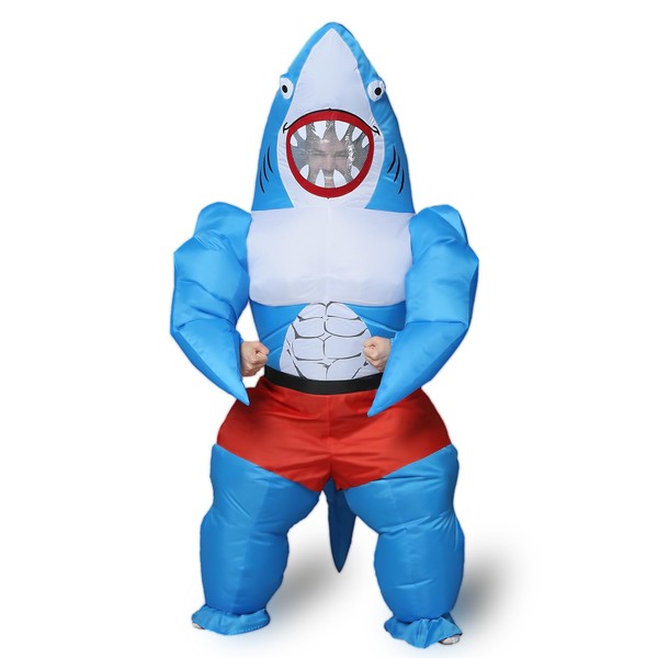 GOPRIME Inflatable Shark Costume,Funny Blow Up Animal Suit for Halloween,Theme