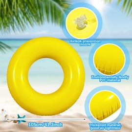 Vertintong Inflatable Pool Floats for Women 41 Inch Swimming Pool Rings Summer Tubes for Floating Beach Pool Summer(Yellow)
