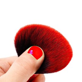 Generic 8SNQ 10pcs Synthetic Foundation Concealer Powder Blush Eyeshadow Eyebrow Lip Makeup Brush Set (Red) Acrylic