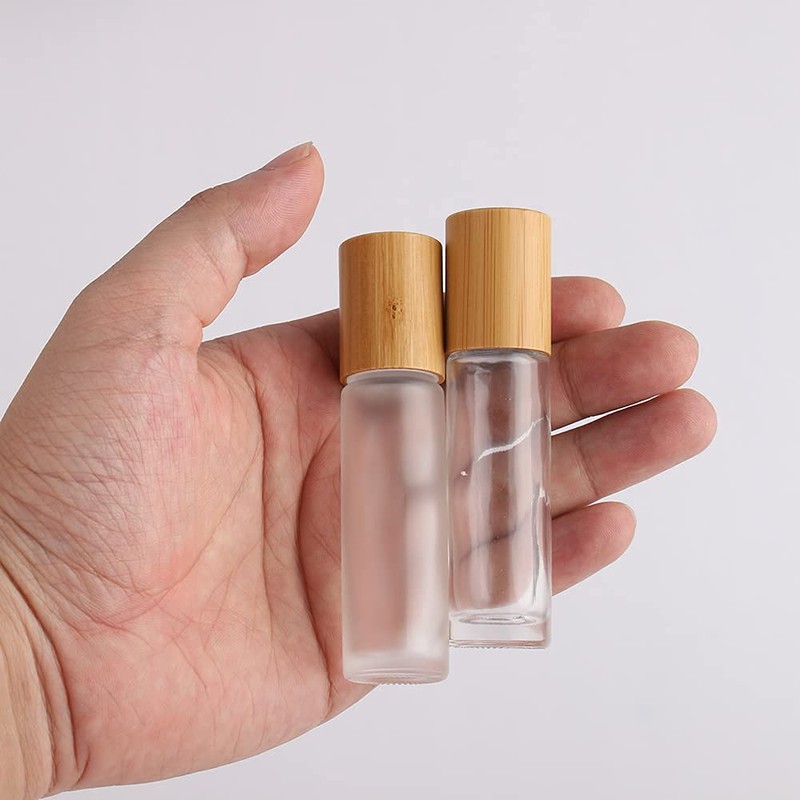 18 botellas vacías de bambú de 10 ml para aceite