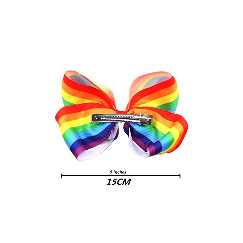 Rainbow Hair Bow Clips for Women Girls Gay Pride Day