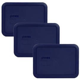 Pyrex Bundle - 3 Items: 7210-PC 3-Cup Blue Plastic Lids
