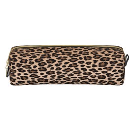 IMPCOKRU Small Pencil Bag Study Pencil Bag Key Pouch,Brown Leopard,Stationery Storage Pencil Case for School Office Travel