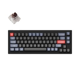 Keychron V2 Wired Custom Mechanical Keyboard, 65% Layout QMK/VIA Programmable Macro with Hot-swappable K Pro Brown Switch Compatible with Mac Windows Linux (Carbon Black - Non-Transparent)