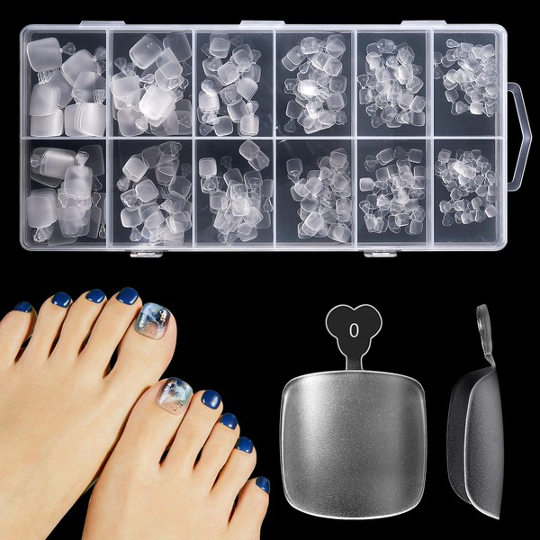 Wilfniee Soft Gel Toe Nail Tips, 12 Sizes Clear Toe