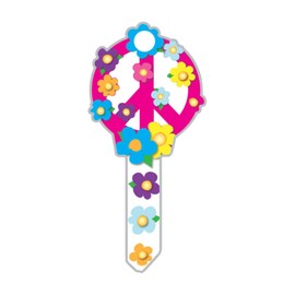 Lucky Line Key Shapes, PEACE SIGN, House Key Blank, KW1/11, 1 Key (B104K)