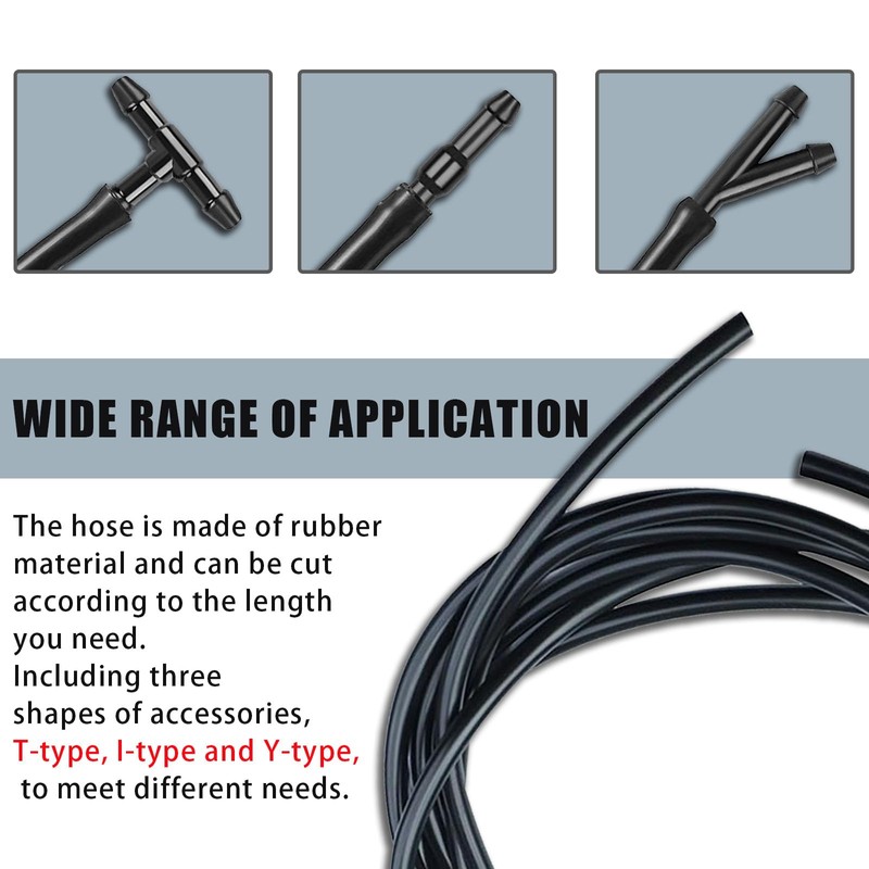 Piburth Windshield Washer Hose Kit 22 Pcs Set, 4M Washer