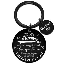 Gifts For Brother Adult Best Big Brother Gifts From Sister Funny Birthday Gift For Adults Brothers Cool Brothers Keychain Gift For Him Christmas Things for Men Inspirational I Believe In You Keyring