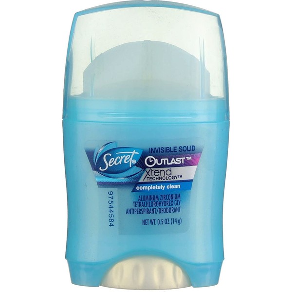Secret Outlast, Invisible Solid Antiperspirant/deodorant, Completely Clean - 0.5 Oz (2 Pack)