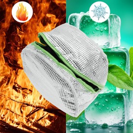 CAPASTEC Lunch Bag, Insulated Lunch Box, Reusable Round Lunch Bag with Zip, Leak-proof Foldable Lunch Cooler Bag for Work, Office, Picnic, Grey