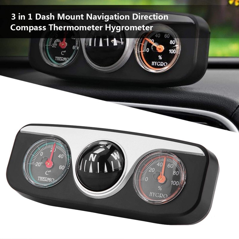 Multifunctional Compass, Dash Mount Compass, 3 in 1 Car Truck