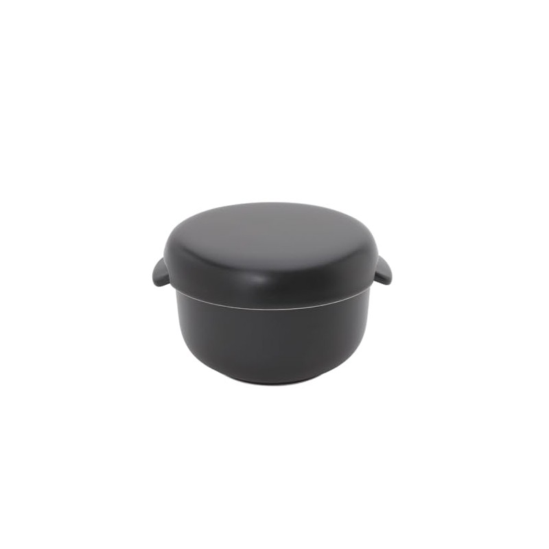 World Create 15962 Yayoi Pottery Round Hitsu Black 1 Piece