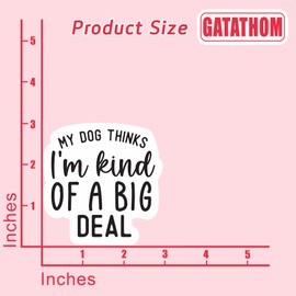 (3PCS) My Dog Thinks I am Kind of a Big Deal Sticker, Funny Dog Stickers Decals Decor Books, Laptops, Tumblers, Water Bottles,s, Waterproof Vinyl Decal for Dog Lovers, Pet Lovers 3" x 2.9 "