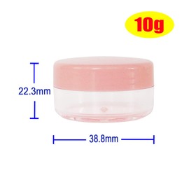 Wopanxye 30pcs 10g Empty Small Plastic Makeup Sample Jar with Pink Lid, BPA Free, 10ml Clear Pot Round Container for Travel Cosmetic Lip Gloss Balm Cream Butter Powder Toner Eye-shadow Chapstick Wax