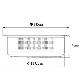 Talea QS729C0003 5.3 inches (13.5 cm) Drain Grainer, Garbage Receptor, Shallow Type, Stainless Steel Copper Plating,