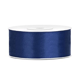 Satin Ribbon, Polyester Ribbon, Silk Ribbon, Gift Ribbon, 6/12/25/38/50/100 mm x 25 m (Size 25 mm x 25 m, Navy Blue)