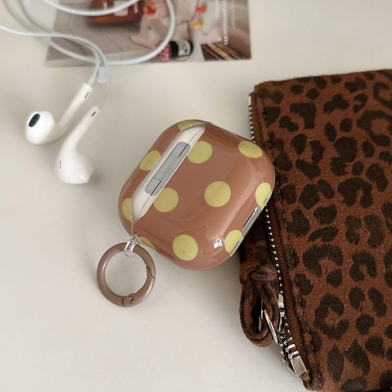 Cute Aesthetic Yellow Polka Dot Pattern case for AirPods 1/2