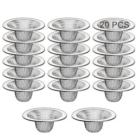 20Pcs Small Drain Mesh Basket, 2.125'' Bathroom Sink Drain Strainer Screen Mesh Sink Strainer Hair Catcher Drain Filter Cover for Bathtub Lavatory RV Laundry Shower Floor Utility Sink Drain