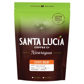 Specialty Volcanic Nicaraguan - Estate Decaf Roast, Refined & Lush, Low Acid, 91 Point, SHG, Small Batch Roasted, Farm Direct, 100% Single-Origin | Santa Lucia Coffee | Whole Bean 16oz