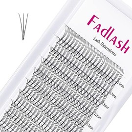 Fadlash (3D-0.07-D, 8-14 mm) Volume Eyelashes, 3D, 0.07 mm Thick, D Curl, 8-14 mm Length, Fan Eyelash Extensions, Russian Volume False Eyelashes, Premade Russian Lashes