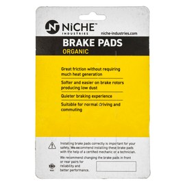 NICHE Brake Pad Set for Yamaha Apex LTX Attak Nytro RX1 RS Vector Rear (Organic) 8FU-W0046-01-00