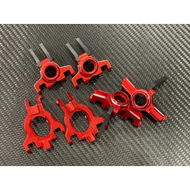 Arrma Front & Rear Aluminum Steering Knuckle Hub for Arrma Mojave 4s BLX 4x4 Red