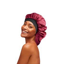 Jenny CAPP XL Double Satin Lined Sleeping Cap (Burgundy)