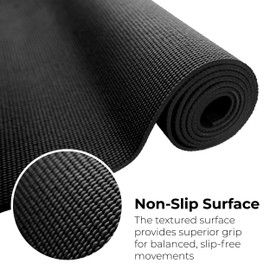Hello Fit 10-Pack Yoga Mat With Carrying Bags, 68" x 24" Non Slip Exercise Mat, 4mm Thick Gym Mat, Bulk Non Toxic Yoga Mats for Schools and Studios, Black