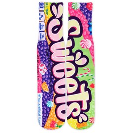 Benefeet Sox Mens Funny Crazy Socks Women Novelty Food Socks Boys Kids Cool Unisex Colorful 3D Printed Candy Patterned Basketball Tube Socks Funky Designer Socks Adults Youth Food Themed Gifts, Candy