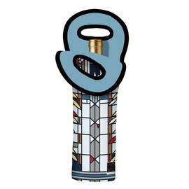 RainCaper Wine Bottle Carrier Tote with Handles, Single, Frank Lloyd Wright Waterlilies | Waterproof, Wine Accessories and Gifts for Women, Wedding Gift, Travel