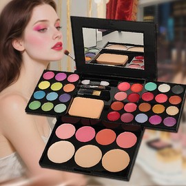 Badhare Kit De Maquillaje Beauty Full Face Palette 24 Sombras De Ojos, 8 Brillos De Labios, 4 Rubores, 3 Polvos Dobles, Con Brochas Y Espejo  Set De  