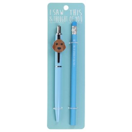 Stands Out, Supplying Outstanding Gifts Cockapoo Dog Pen and Pencil Set Kids Charm Topper School Stationary Kits Gift