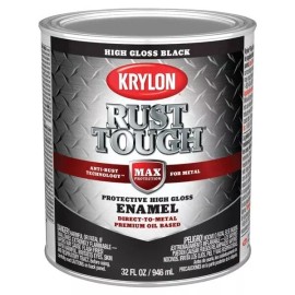Krylon 4-Krylon Rust Tough Oil-Based Gloss Rust Control Enamel, Black, 1 Qt.